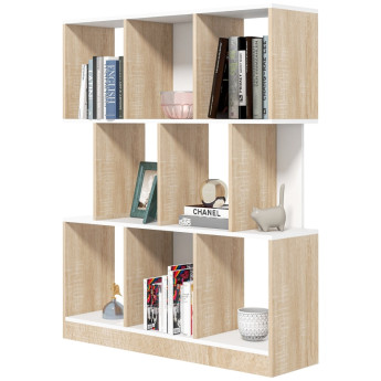 Ilum Étagère 8 niveaux salon chambre bois chêne blanc