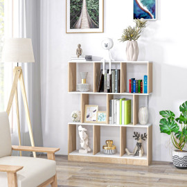Ilum Étagère 8 niveaux salon chambre bois chêne blanc