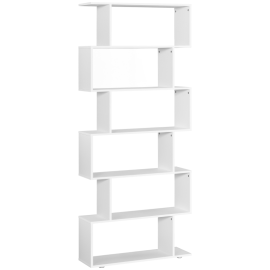 Bibliothèque Selioian étagère zig zag bois blanc