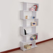 Bibliothèque Selioian étagère zig zag bois blanc