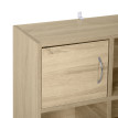 Étagère de rangement Amerys 3 niveaux 2 portes bois naturel
