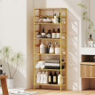 Corara Étagère en bambou 6 niveaux bibliothèque salle de bain cuisine naturel