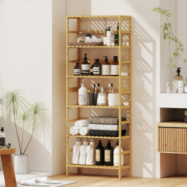 Corara Étagère en bambou 6 niveaux bibliothèque salle de bain cuisine naturel