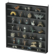 Étagère de rangement Calorrio murale en bois avec portes en verre noir