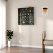 Étagère de rangement Calorrio murale en bois avec portes en verre noir