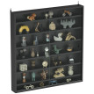 Étagère de rangement Calorrio murale en bois avec portes en verre noir