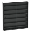 Étagère de rangement Calorrio murale en bois avec portes en verre noir