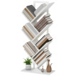 Bibliothèque Ylreven étagère arbre 7 niveaux anti basculement blanc