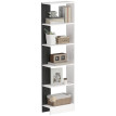 Bibliothèque Coriel moderne gain de place 5 niveaux bois blanc noir