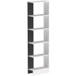 Bibliothèque Coriel moderne gain de place 5 niveaux bois blanc noir