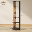 Bibliothèque Keria moderne gain de place 5 niveaux bois Marron Noir