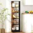 Bibliothèque Keria moderne gain de place 5 niveaux bois Marron Noir
