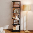 Bibliothèque Keria moderne gain de place 5 niveaux bois Marron Noir
