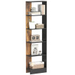 Bibliothèque Keria moderne gain de place 5 niveaux bois Marron Noir
