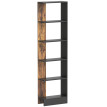 Bibliothèque Keria moderne gain de place 5 niveaux bois Marron Noir