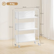 Melier chariot porte livres moderne à roulettes blanc