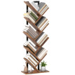 Étagère bibliothèque Calonum arbre 9 niveaux rangement marron rustique
