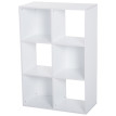 Kalisson étagère contemporaine 6 casiers bois blanc