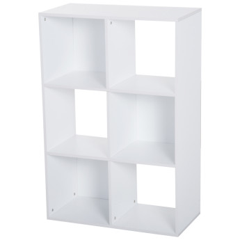 Kalisson étagère contemporaine 6 casiers bois blanc