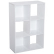 Kalisson étagère contemporaine 6 casiers bois blanc