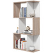 Étagère Bibliothèque Berin design moderne bois 3 étagères blanc naturel