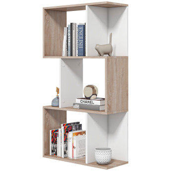 Étagère Bibliothèque Berin design moderne bois 3 étagères blanc naturel