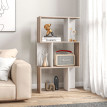 Étagère Bibliothèque Berin design moderne bois 3 étagères blanc naturel