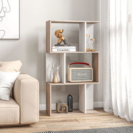 Étagère Bibliothèque Berin design moderne bois 3 étagères blanc naturel