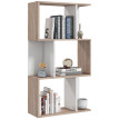 Étagère Bibliothèque Berin design moderne bois 3 étagères blanc naturel