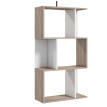 Étagère Bibliothèque Berin design moderne bois 3 étagères blanc naturel