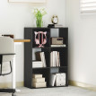 Solenis Bibliothèque à cubes design moderne 6 cases bois noir