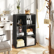 Solenis Bibliothèque à cubes design moderne 6 cases bois noir