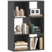 Solenis Bibliothèque à cubes design moderne 6 cases bois noir