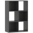 Solenis Bibliothèque à cubes design moderne 6 cases bois noir