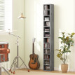 Terven Bibliothèque porte CD 12 étagères Gris