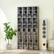 Terven Bibliothèque porte CD 12 étagères Gris