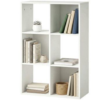 Vilos Étagère sur pied 3 niveaux étroite rangement salon bureau Blanc