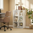 Vilos Étagère sur pied 3 niveaux étroite rangement salon bureau Blanc