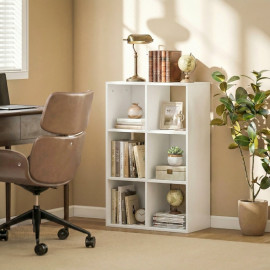 Vilos Étagère sur pied 3 niveaux étroite rangement salon bureau Blanc