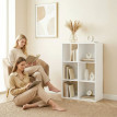Vilos Étagère sur pied 3 niveaux étroite rangement salon bureau Blanc