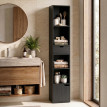 Bibliothèque Felia étagère de rangement compacte noir