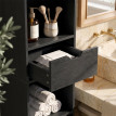 Bibliothèque Felia étagère de rangement compacte noir