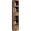 Berer Bibliothèque étagère rangement avec tiroir et placard brun rustique