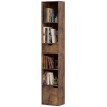 Berer Bibliothèque étagère rangement avec tiroir et placard brun rustique