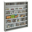 Vitrine de rangement Elea murale 6 étagères portes en verre Blanc et Gris