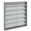 Vitrine de rangement Elea murale 6 étagères portes en verre Blanc et Gris