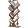 Étagère à livres Maruven design arbre rangement bureau marron rustique