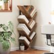 Étagère à livres Maruven design arbre rangement bureau marron rustique