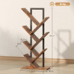 Étagère à livres Maruven design arbre rangement bureau marron rustique