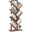 Étagère à livres Maruven design arbre rangement bureau marron rustique